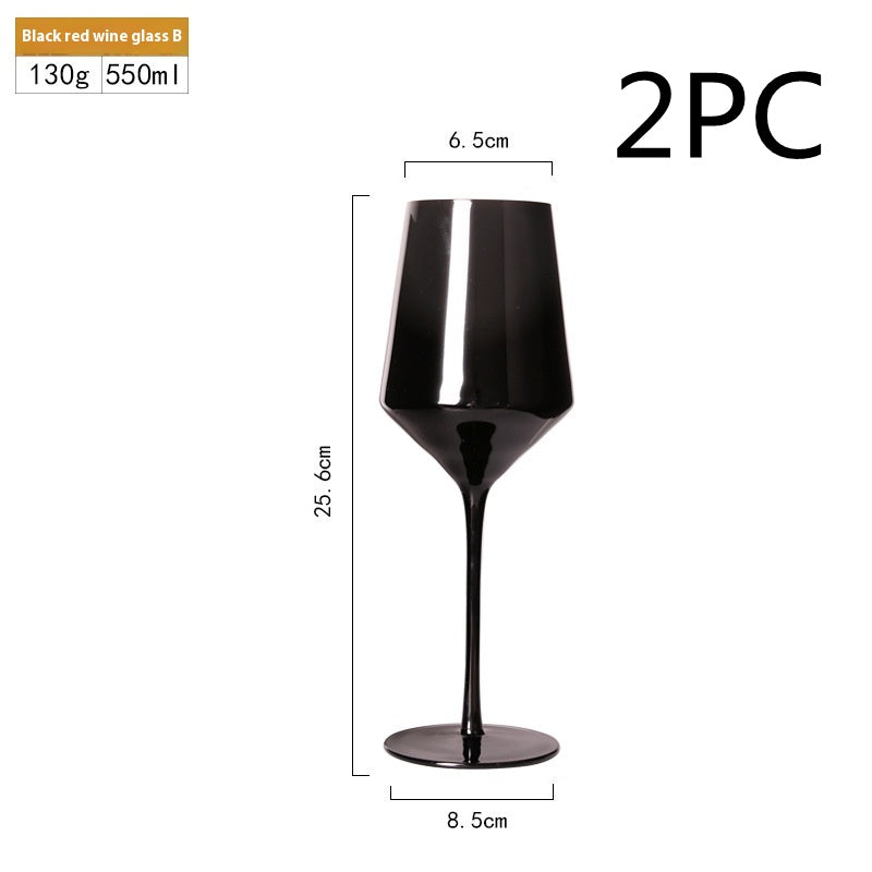 Household Black Crystal Glasses Goblets Wine Glass
