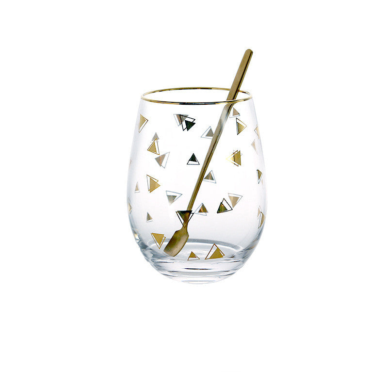 Creative Glass Water Cup, Colorful Breakfast Cup, Painted Gilt Cup, Creative Coffee Cup And Saucer Set