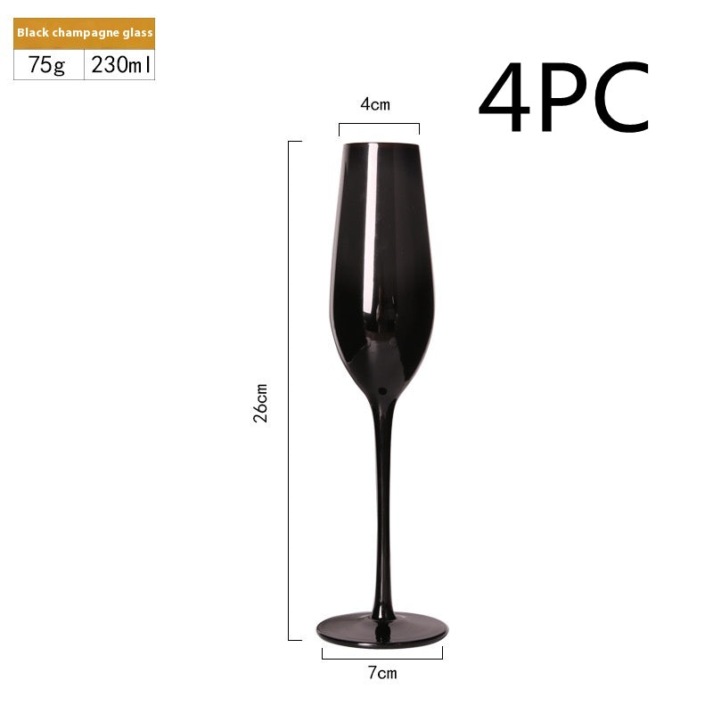 Household Black Crystal Glasses Goblets Wine Glass