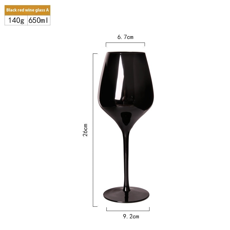 Household Black Crystal Glasses Goblets Wine Glass
