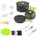 16Pcs Camping Cooking Ware Set Camping Stove Cookware Kit Aluminum Pot Pan Kettle Set With Bowls Knife Fork Spoon Carabiner Spatula Cutting Board For Hiking Picnic Outdoor