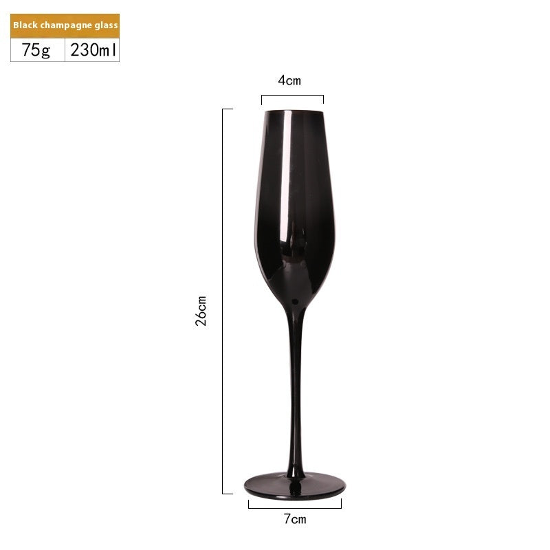 Household Black Crystal Glasses Goblets Wine Glass