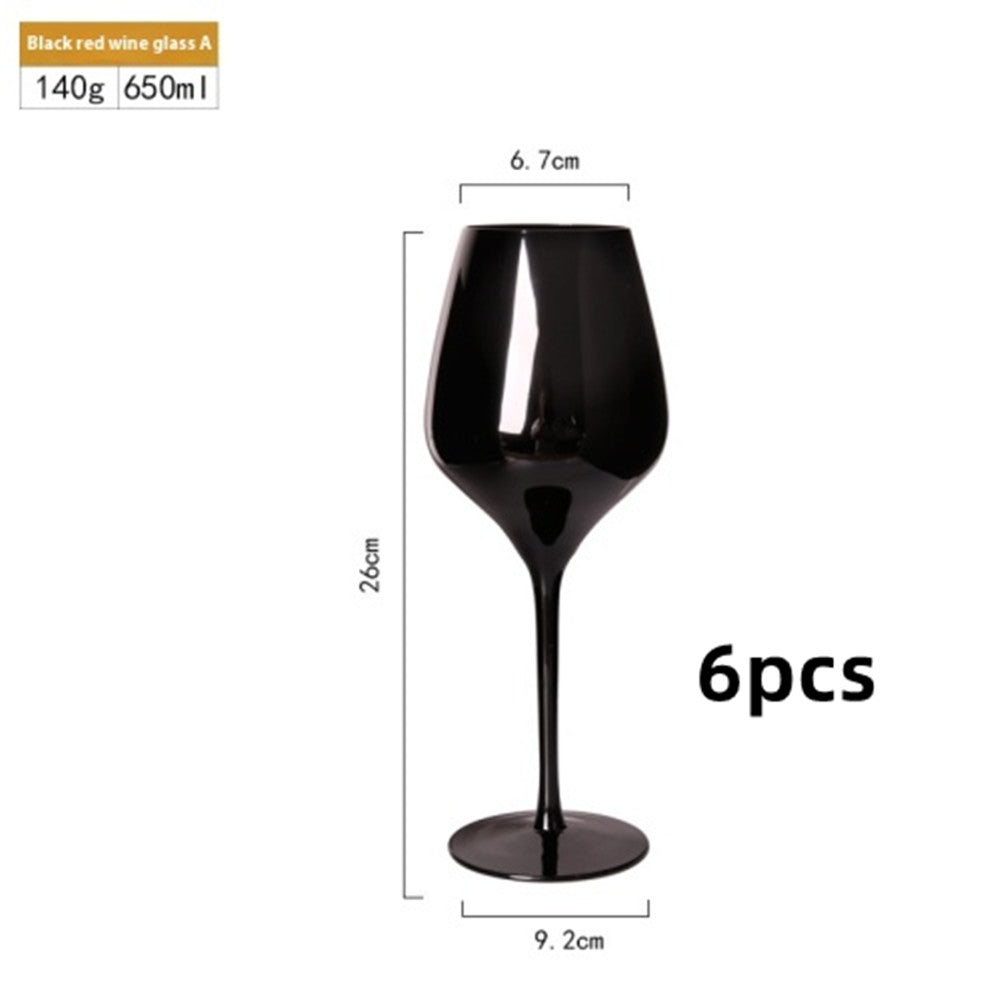 Household Black Crystal Glasses Goblets Wine Glass