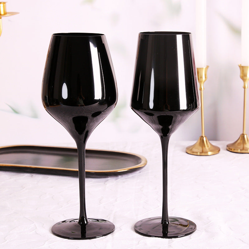 Household Black Crystal Glasses Goblets Wine Glass