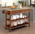 56 inch Rolling Kitchen Island with Storage,Kitchen Cart with Solid
