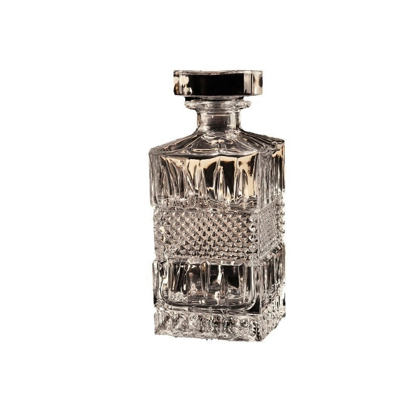 Italian Hand-Engraved Crystal Glass Wine Storage Bottle Set