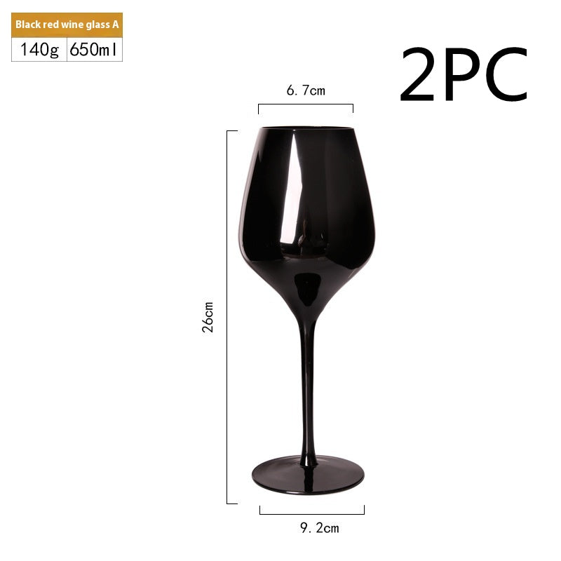 Household Black Crystal Glasses Goblets Wine Glass