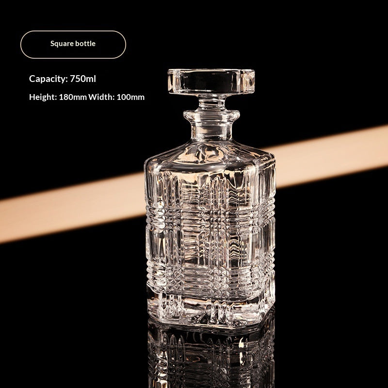 Italian Hand-Engraved Crystal Glass Wine Storage Bottle Set