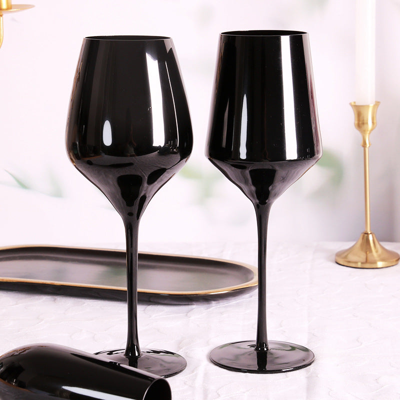 Household Black Crystal Glasses Goblets Wine Glass