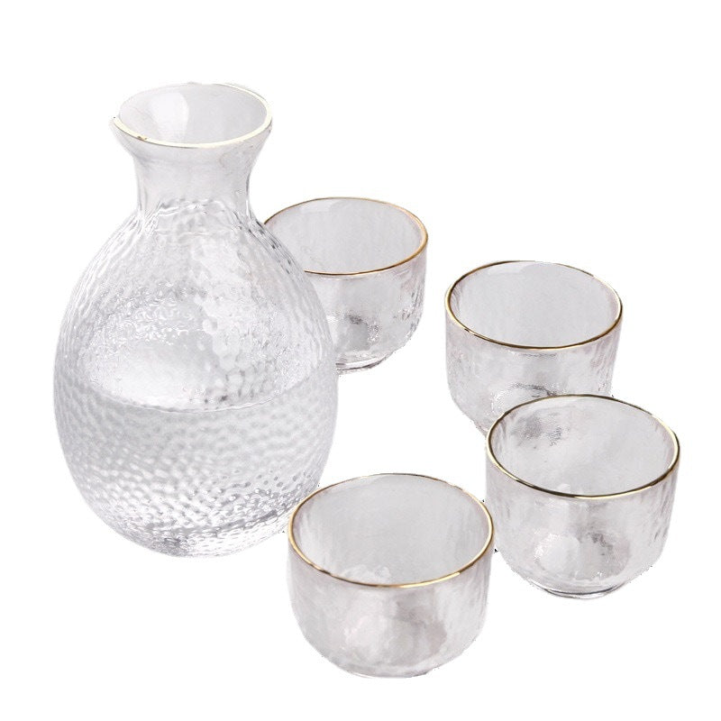 Japanese Style Handmade One Pot Four Cups Sake Pot Household