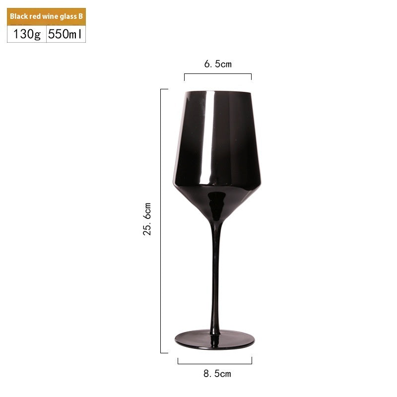 Household Black Crystal Glasses Goblets Wine Glass