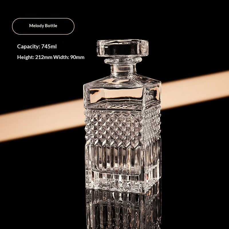 Italian Hand-Engraved Crystal Glass Wine Storage Bottle Set