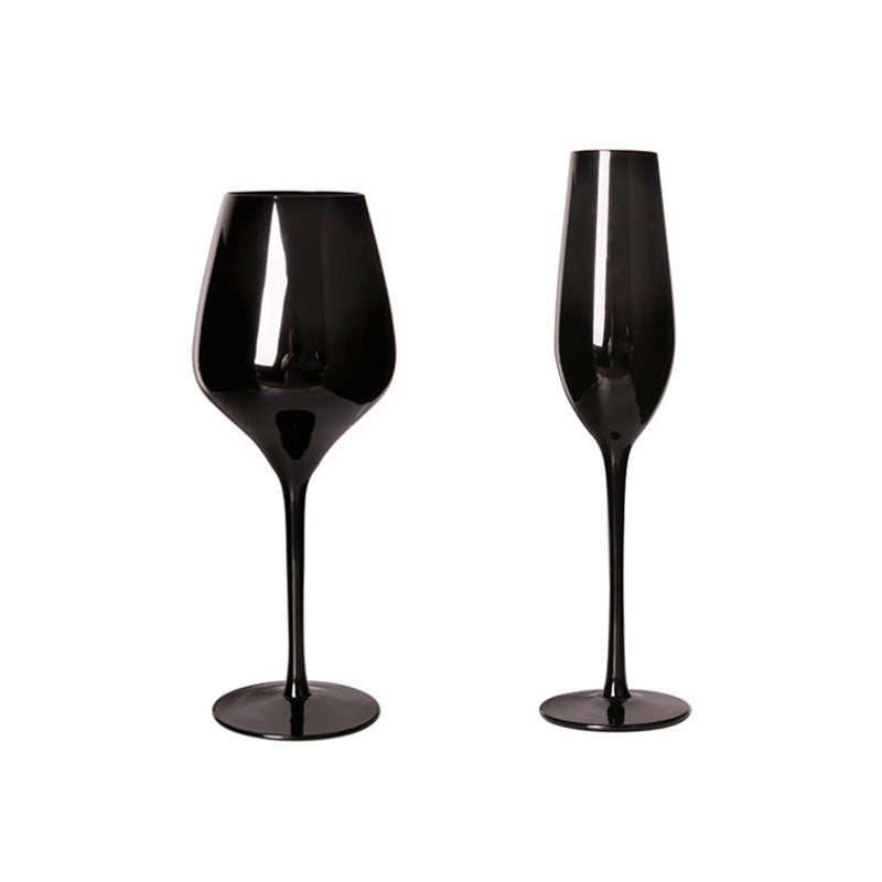 Household Black Crystal Glasses Goblets Wine Glass