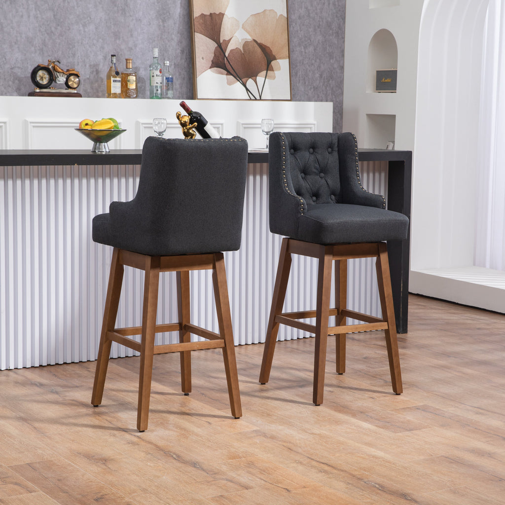 Bar Stools Set of 2 Counter Height Chairs with Footrest for Kitchen,
