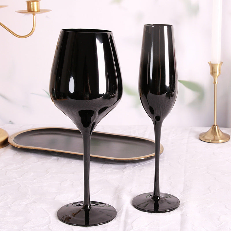 Household Black Crystal Glasses Goblets Wine Glass