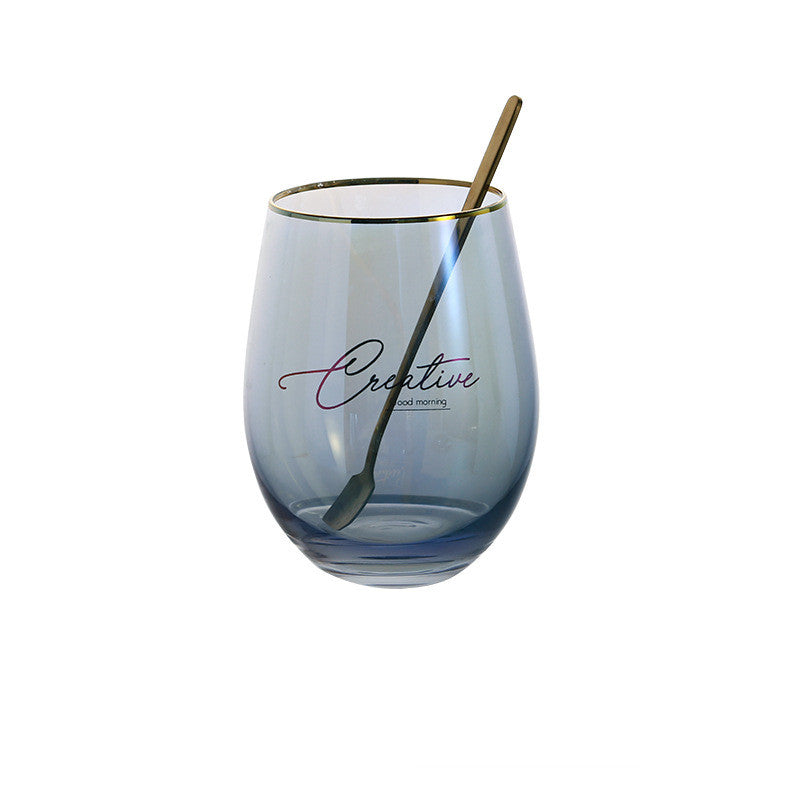 Creative Glass Water Cup, Colorful Breakfast Cup, Painted Gilt Cup, Creative Coffee Cup And Saucer Set